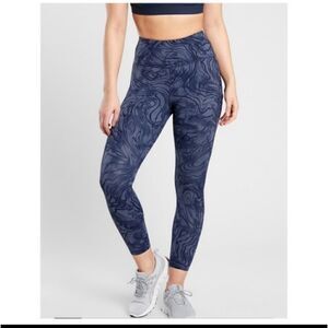 Athleta Ultimate Stash Pocket 7/8 Leggings Fluidity Medieval Violet Cobalt Blue